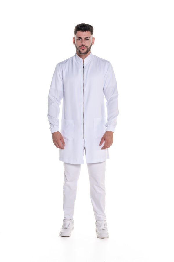 Jaleco Girassol Zíper Masculino - Branco - Image 2