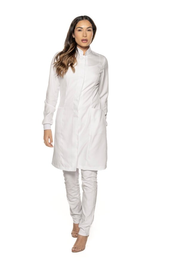 Jaleco Violeta Feminino Gabardine - Branco - Image 5