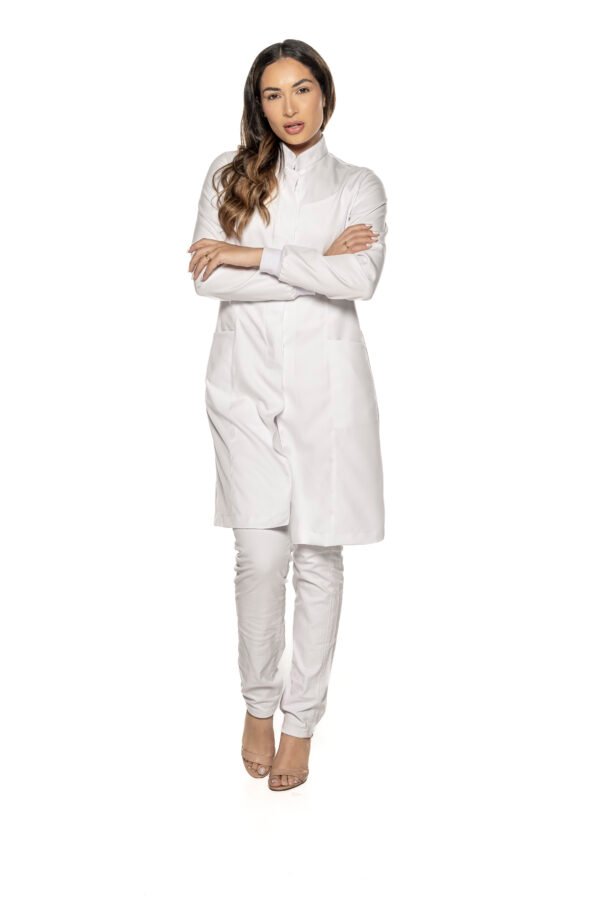 Jaleco Violeta Feminino Gabardine - Branco - Image 3
