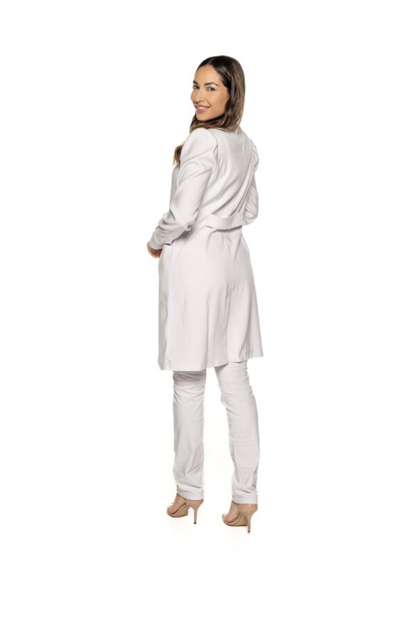 Jaleco Violeta de Zíper Bufante Feminino - Branco - Image 4