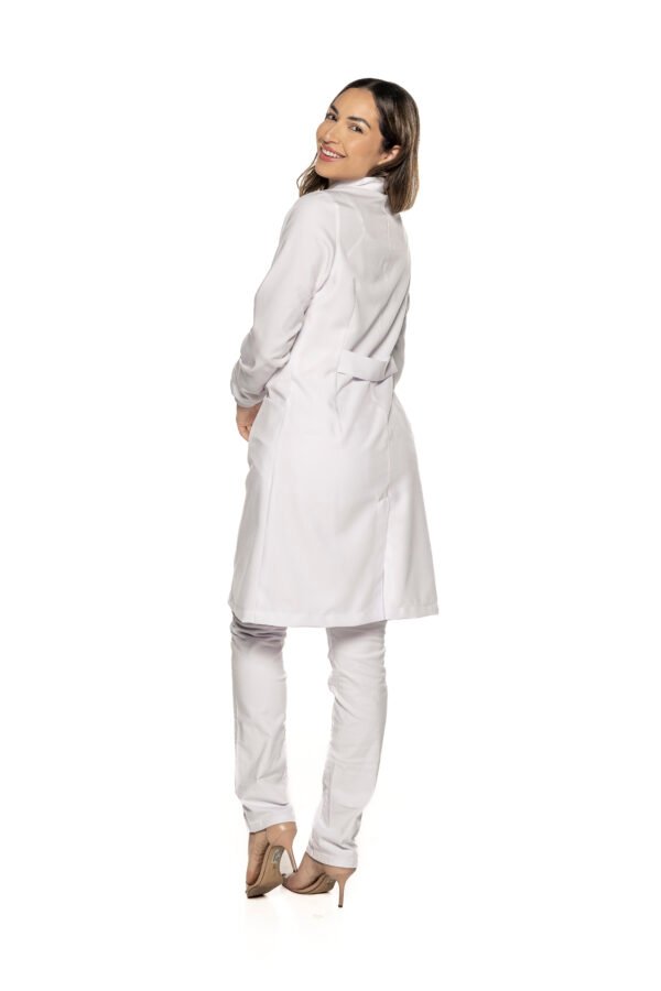 Jaleco Violeta de Zíper Feminino - Branco - Image 3