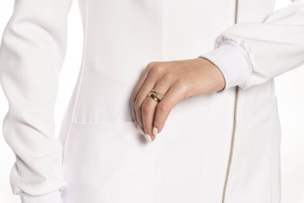 Jaleco Violeta de Zíper Feminino - Branco - Image 6