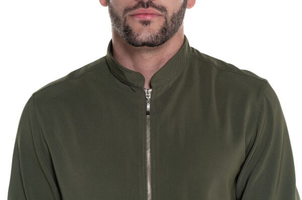 Jaleco Girassol Zíper Ribana Masculino - Verde Militar - Image 4