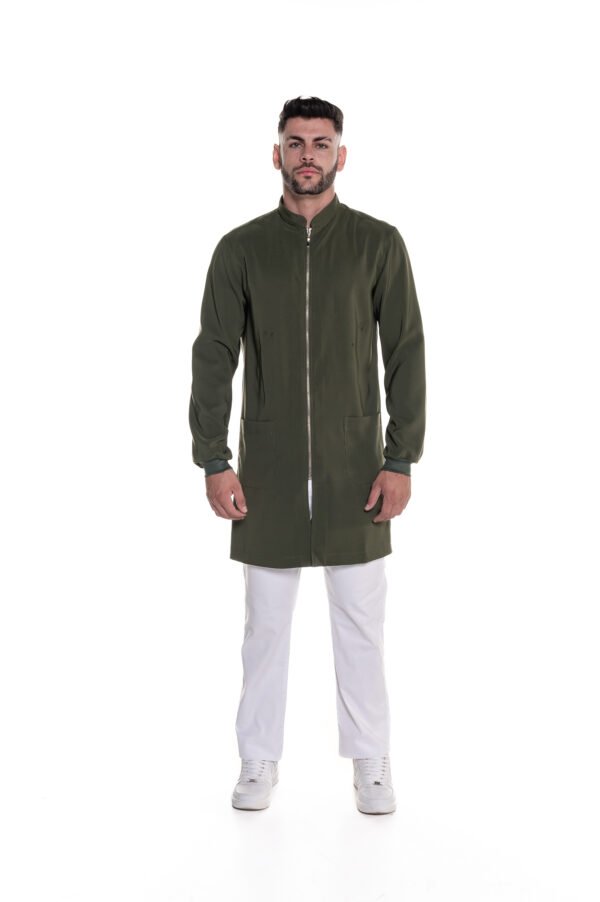 Jaleco Girassol Zíper Ribana Masculino - Verde Militar - Image 2