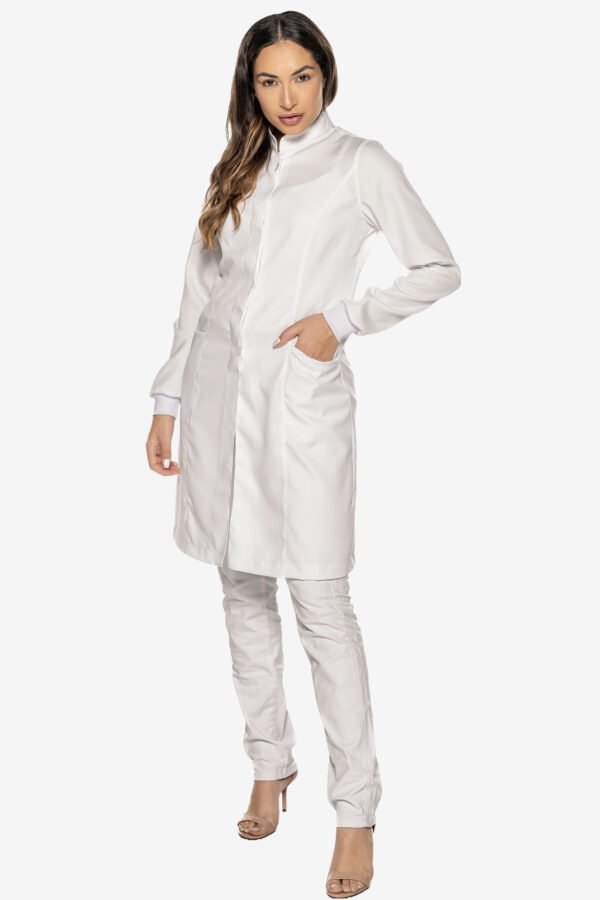 Jaleco Violeta Feminino Gabardine - Branco